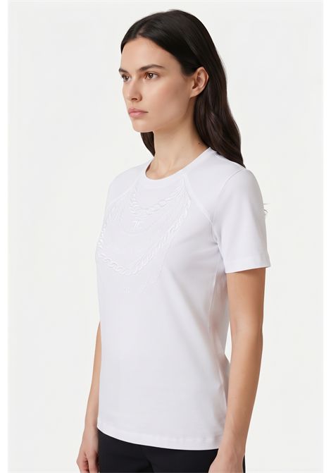 T-shirt In Cotone con Motivo Catene ELISABETTA FRANCHI | MA66A66E2270